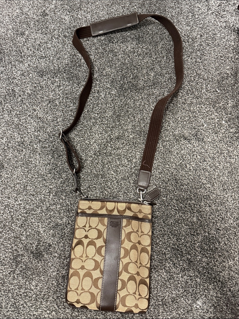 Coach Brown Signature Canvas Messenger Crossbody